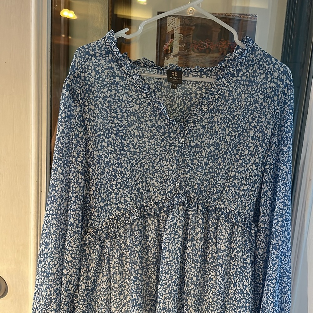 Boho blue floral dress , super stylish size 38 from Switzerland
